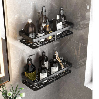Kit 3 Suportes De Shampoo Prateleira Organizadora Retangular de luxo sem furo