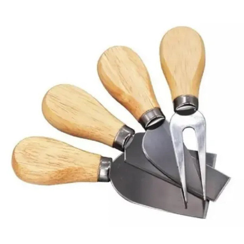 Kit de Facas para Queijo em Inox e Madeira | Alma & Casa