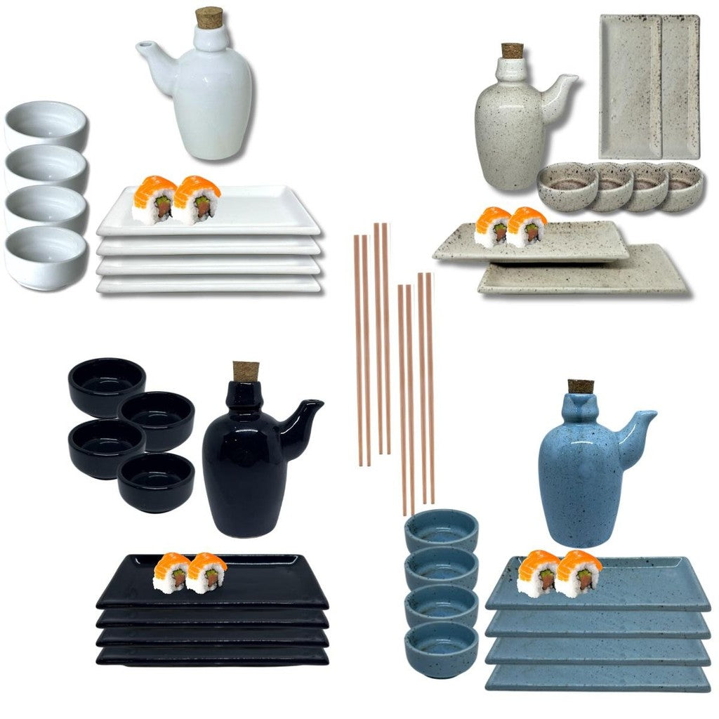 Kit Oriental Sushi 4 Pessoas Comida Japonesa Porcelana Casa