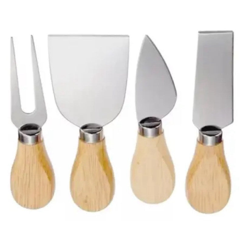 Kit de Facas para Queijo em Inox e Madeira | Alma & Casa