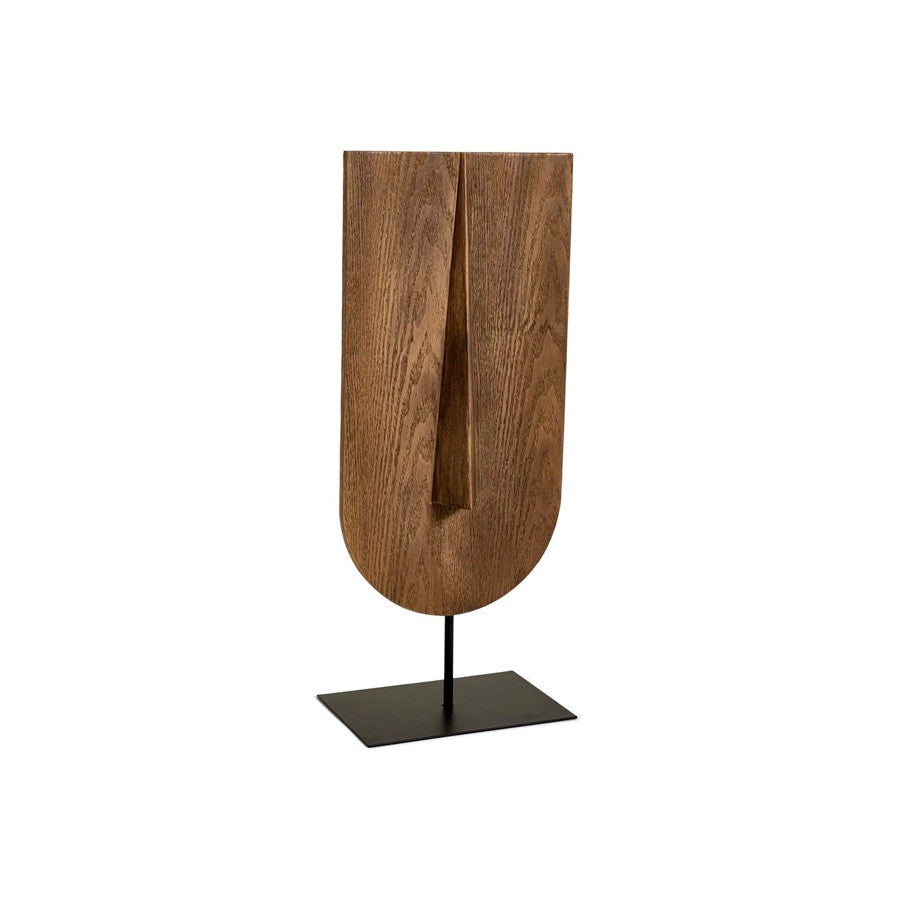 Escultura Face Abstrata em Poliresina Madeira | Alma & Casa