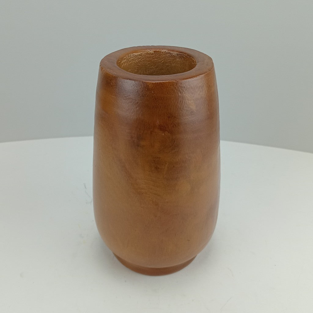 Vaso Decorativo em Madeira Marrom Elegante | Alma & Casa