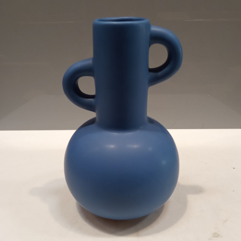 Vaso Decorativo em Cerâmica Azul Elegante | Alma & Casa
