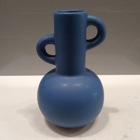 Vaso Decorativo em Cerâmica Azul Elegante | Alma & Casa