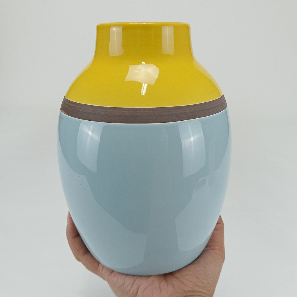 Vaso Decorativo em Cerâmica Azul Sofisticado | Alma & Casa