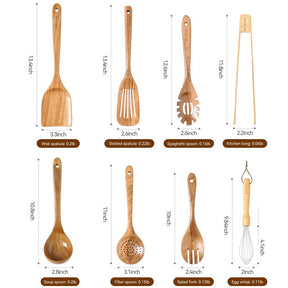 Conjunto de Utensílios de Cozinha em Madeira 8pcs | Alma & Casa