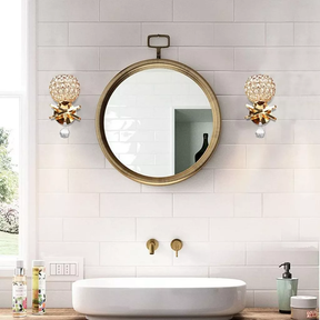 Arandela Dueto de Cristal, Dourado Moderna | Alma & Casa