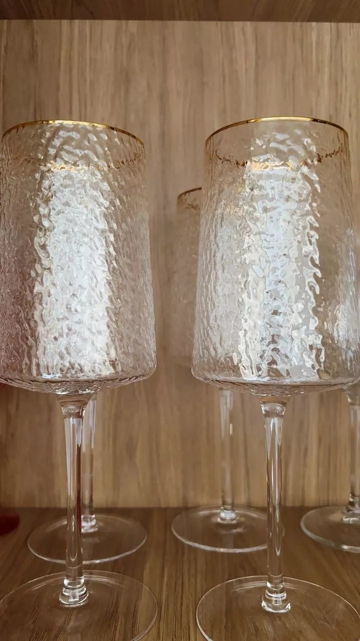 Taça Petra Cristal com Fio de Ouro 500ml | Alma & Casa