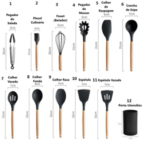 Conjunto de Utensílios Elegância Culinária 12 pcs | Alma & Casa