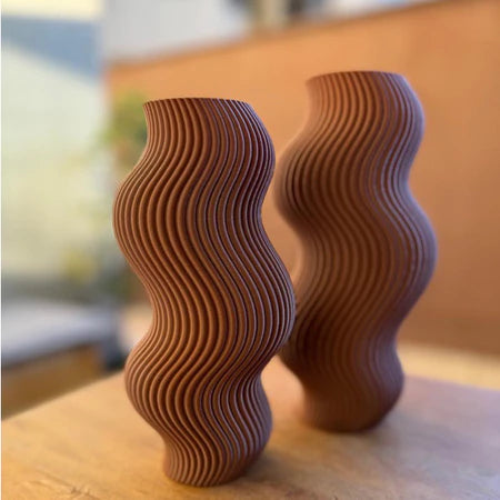 Vaso Decorativo Ondulado - Impressão 3D| Alma & Casa