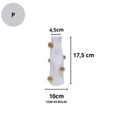 Cachepot Porcelana Branco com Detalhes Dourados | Alma & Casa