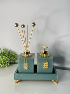 Conjunto Completo Lavabo Luxo com Efeito Mármore | Alma & Casa