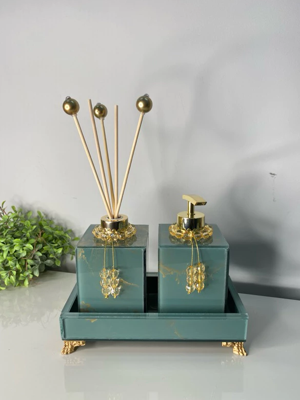 Conjunto Completo Lavabo Luxo com Efeito Mármore | Alma & Casa