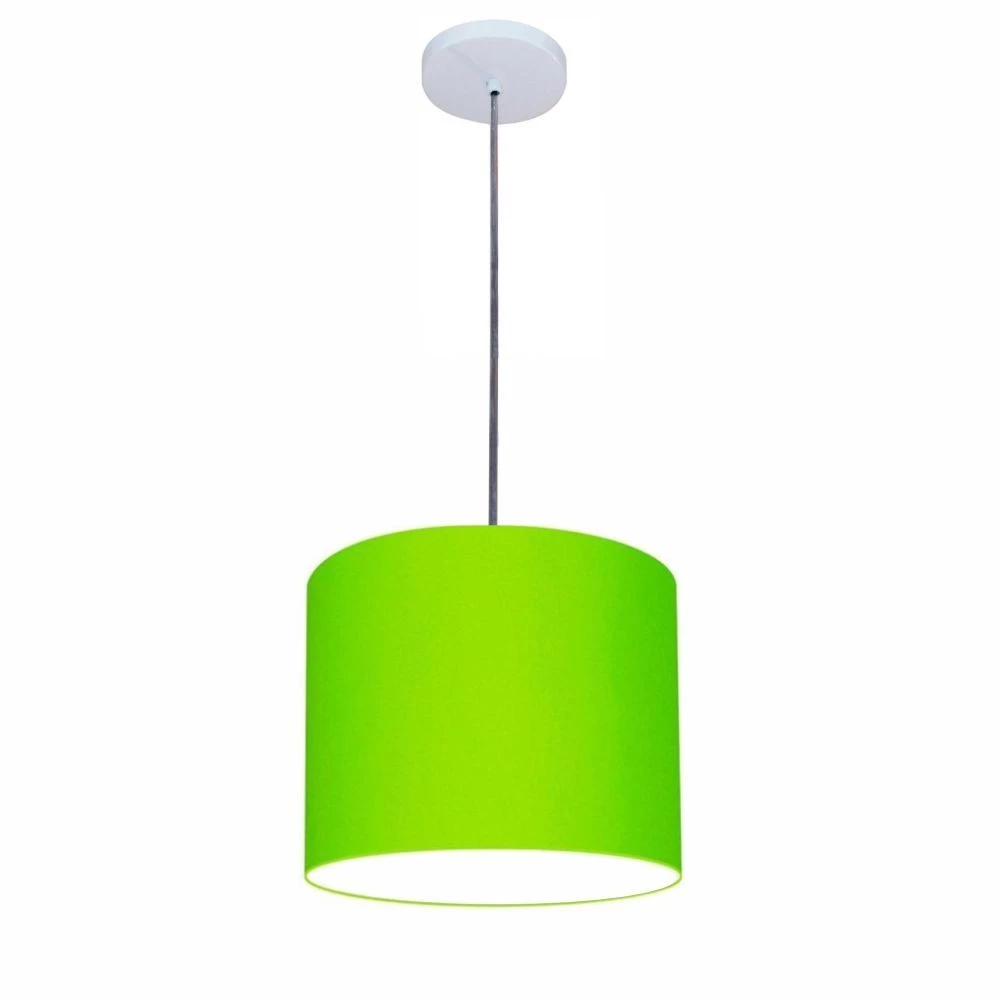 Lustre Luminária Pendente Vivare Free Lux PE-4105BR Cúpula em Tecido 20x22cm