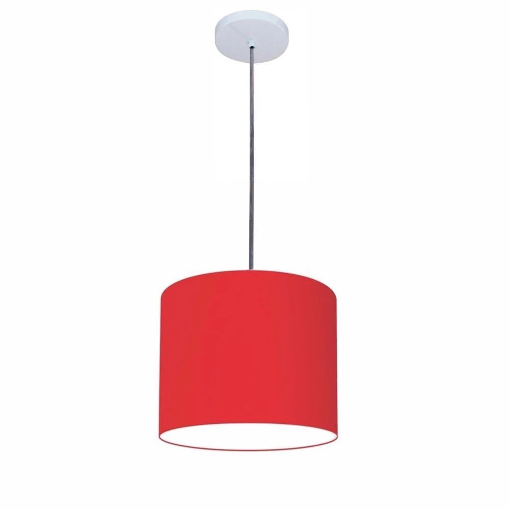 Lustre Luminária Pendente Vivare Free Lux PE-4105BR Cúpula em Tecido 20x22cm