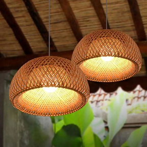 Lustre Pendente Rústico em Bambu | Sofisticação e Iluminação  | Alma & Casa