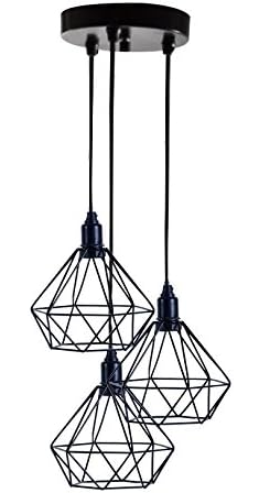 Lustre Pendente Triplo Diamante – Elegância suspensa com personalidade | Alma & Casa